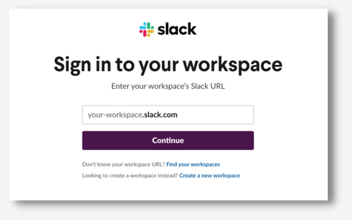 Slack-sign-in-page